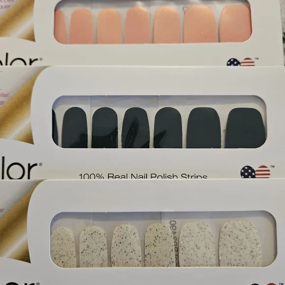 Color Street Nail Polish Strips 3 Retired Sets-Pink, Teal, Glitter Overlay - Picture 2 of 6